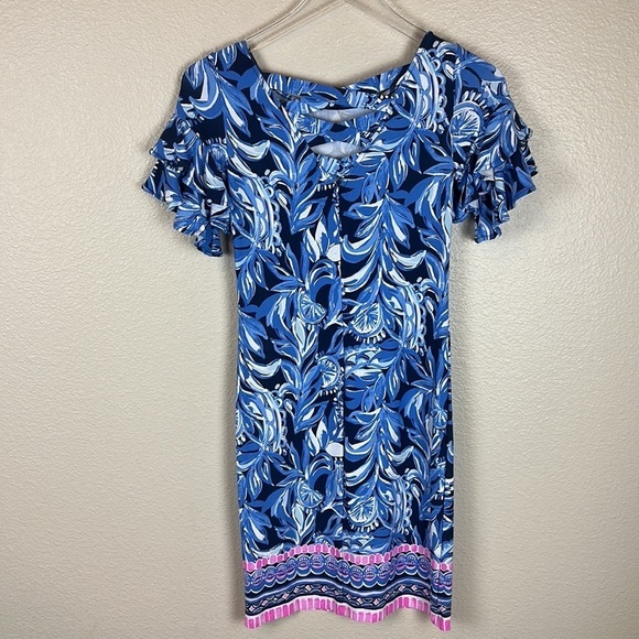 LILLY PULITZER HIGH TIDE NAVY DIANNA DRESS - Picture 3 of 10